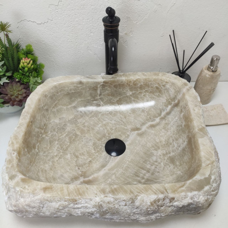 Накладная раковина из оникса Erozy Grey EO-01549 (57*49*15) фото