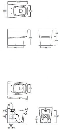 Унитаз приставной Simas Degrade DE01bi фото