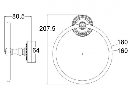 Полотенцедержатель кольцо Zorg Antic AZR 11 BR фото