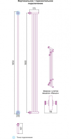Водяной полотенцесушитель Сунержа Хорда 00-0124-1800 фото