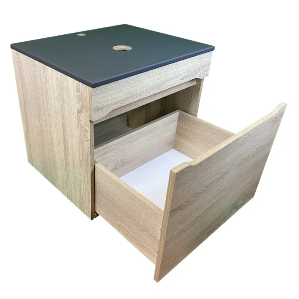 Тумба под раковину Sintesi Style STL.W7017 столешница серая / дуб сонома фото