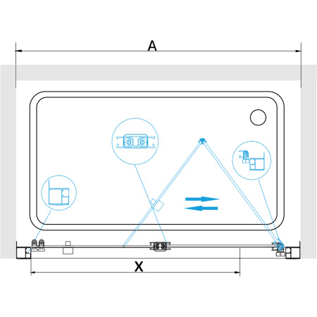 Душевая дверь RGW PA-21  90 см фото