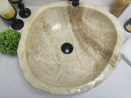 Накладная раковина из оникса Indo Erozy Бавиан EO-00047 фото