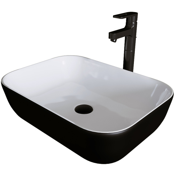 Раковина-чаша Grossman 46 GR-4041BW Белая черная фото