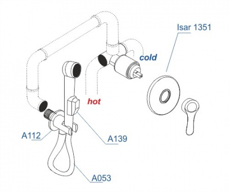 Гигиенический душ со смесителем WasserKRAFT Isar A01353 фото