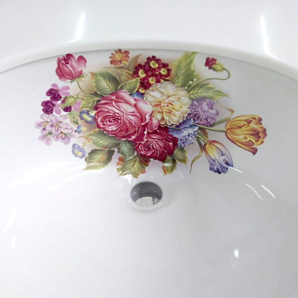 Встраиваемая раковина Bronze de Luxe Alsace 1707 49x40 с розой фото