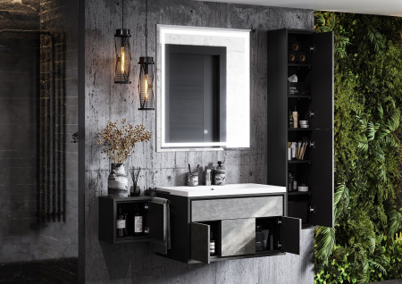 Тумба с раковиной Акватон Уэльс 80 1A267901WA6A0 авеллино грей / антрацит фото