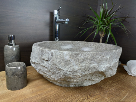 Накладная раковина из оникса Indo Erozy Grey EO-00268 фото