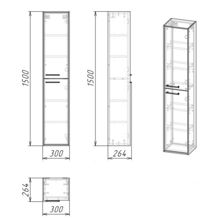 Шкаф для ванной Grossman 303007 веллингтон/бетон фото