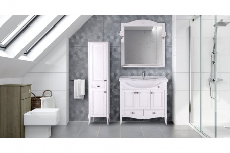 Зеркало ASB-Woodline Салерно 80 9691 белое фото