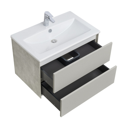 Тумба с раковиной Акватон Сохо 75 1A258101AJ9A0 слэйт / галька серая фото