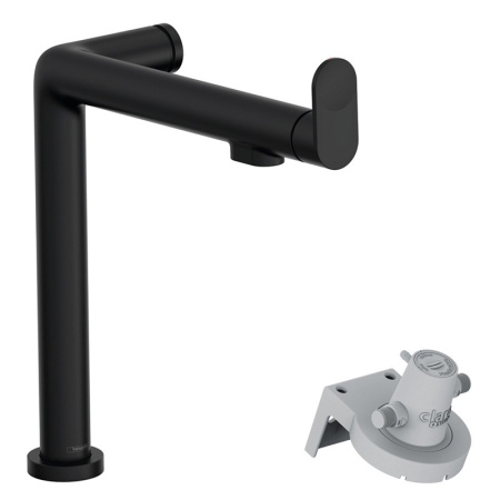 Смеситель для кухни с подключением к фильтру Hansgrohe Aqittura 76804670 черный матовый фото
