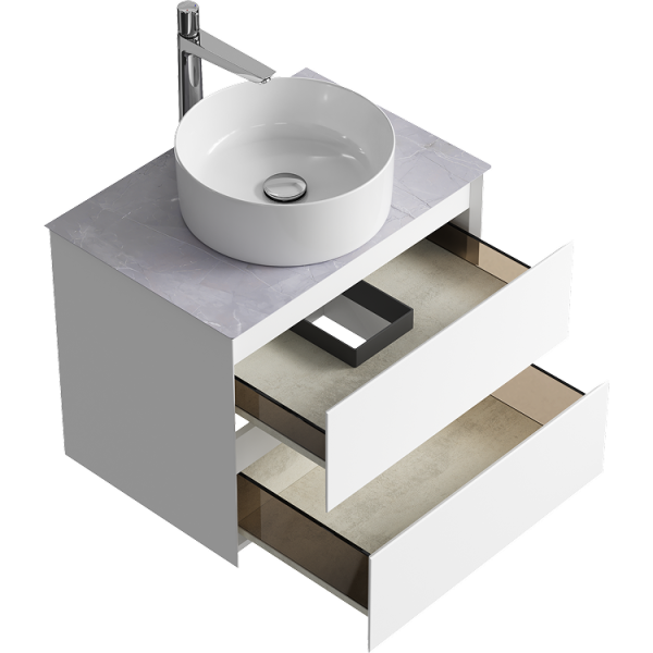 Тумба под накладную раковину Aqwella Geometria 65 GE01652WM белая фото