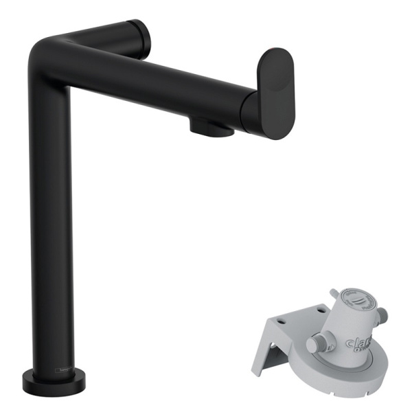 Смеситель для кухни с подключением к фильтру Hansgrohe Aqittura 76804670 черный матовый фото
