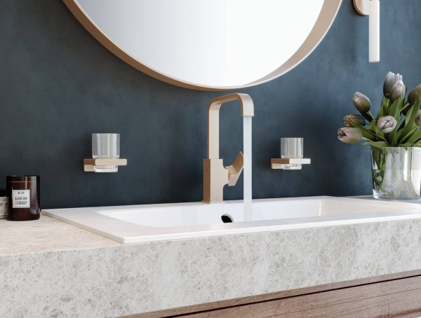 Стакан для зубных щеток Hansgrohe AddStoris 41749140 шлифованная бронза фото