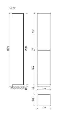 Шкаф-пенал напольный Sancos Libra Floor PLB35FEG дуб галифакс натуральный фото