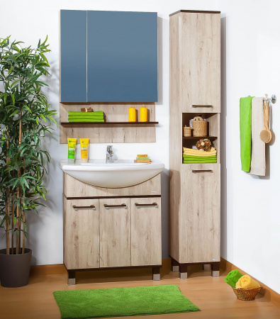 Тумба с раковиной Бриклаер Карибы 75 дуб кантри/венге фото