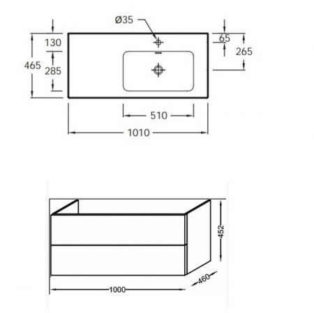 Тумба с раковиной Jacob Delafon Vox EB2076-R1-N18 100 см фото