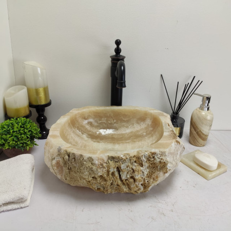 Накладная раковина из оникса Erozy Yellow EO-00774 (39*34*15см) фото