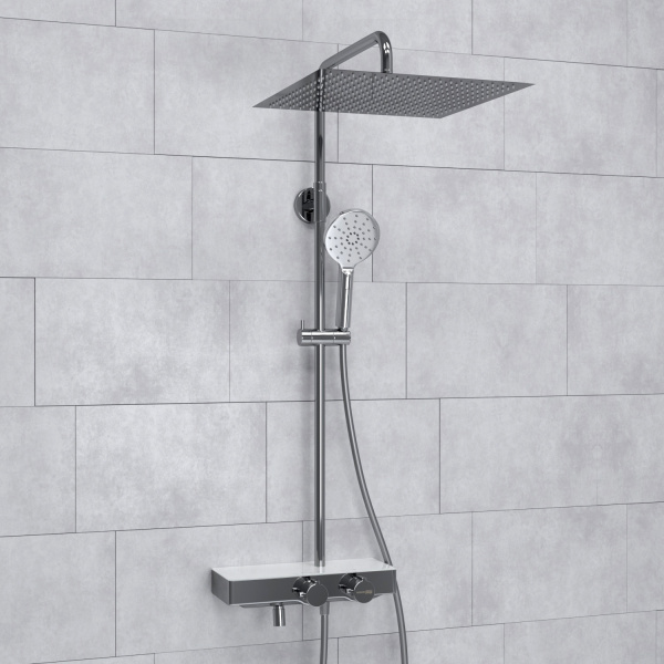 Душевая система (стойка) с термостатом WasserKRAFT Thermo A113.119.127.CH хромоникель фото