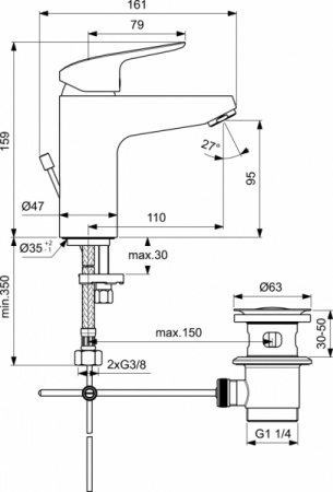 Смеситель для раковины Ideal Standard Ceraflex B1712AA фото