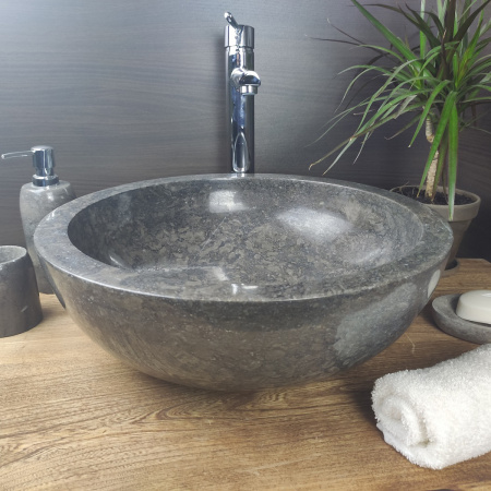 Раковина из мрамора Indo Bowl Black Medium BM-00250 фото