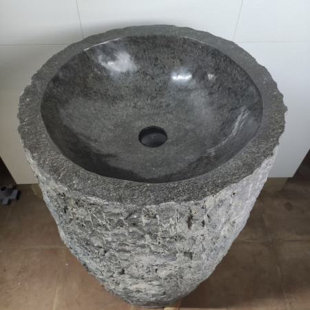 Раковина напольная из мрамора Black MN-01497 (57*57*90) фото