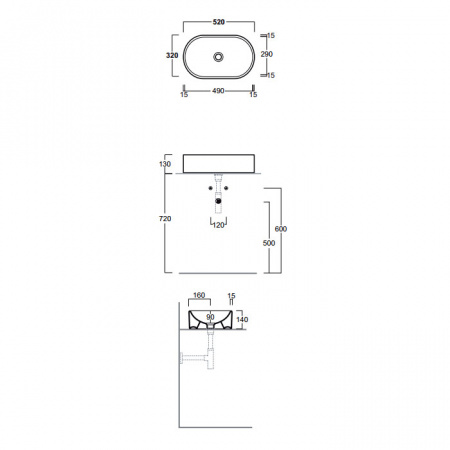 Накладная раковина Simas Flow FL13bi 52х32 фото