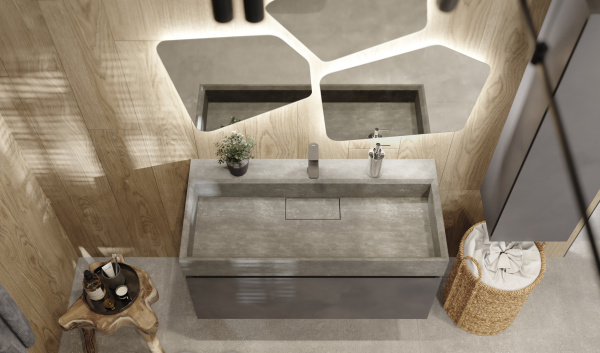 Раковина из бетона Raval Facet Fac.08.100/Bet/RL 100 см фото