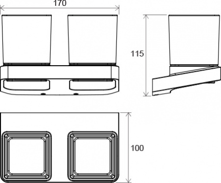 Двойной стакан для зубных щеток Ravak 10° TD 220.00 X07P322 фото