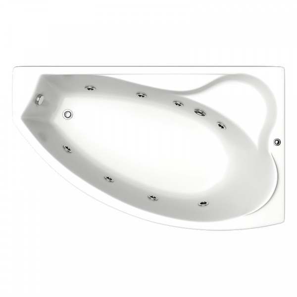 Ванна акриловая с гидромассажем Bas Николь 170х100 R фото
