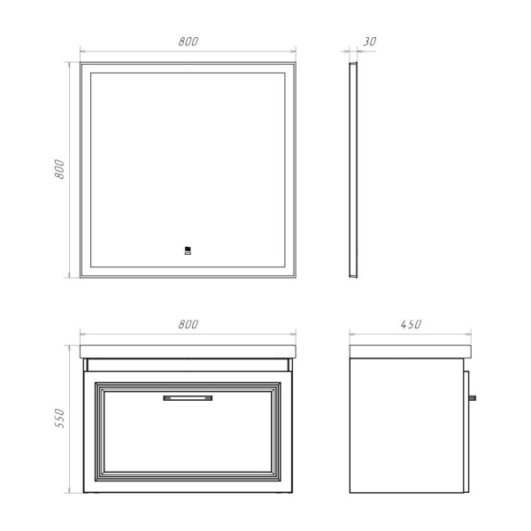 Тумба с раковиной Comforty Бросно-80П 00-00020687CF оружейная сталь фото