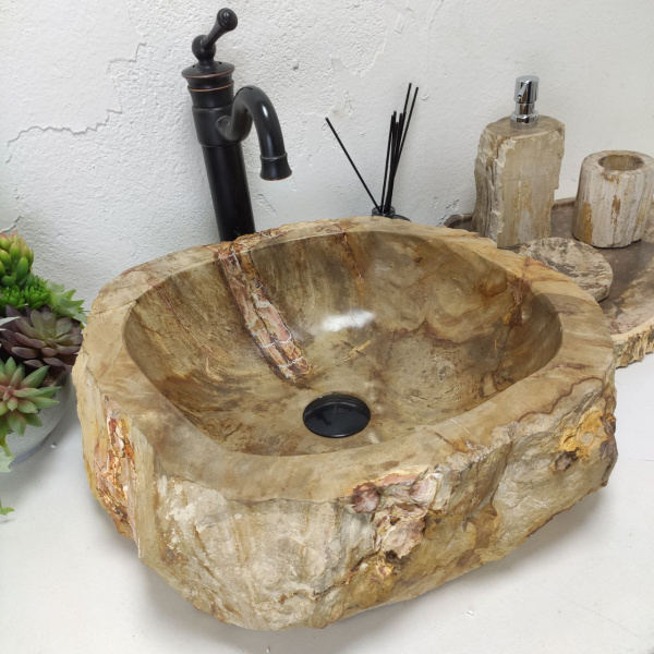 Накладная раковина из окаменелого дерева Fossil Basin OD-01442 (48*41*15) фото