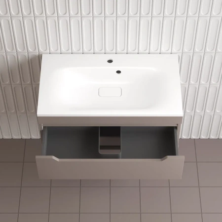 Тумба подвесная Style Line Остин 80 ЛС-00002406 тауп темный фото