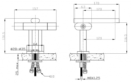 Смеситель для раковины двухвентильный Kaiser Elite 54011 фото