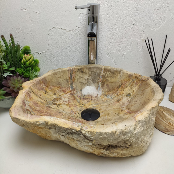 Накладная раковина из окаменелого дерева Fossil Basin OD-01312 (44*36*15) фото