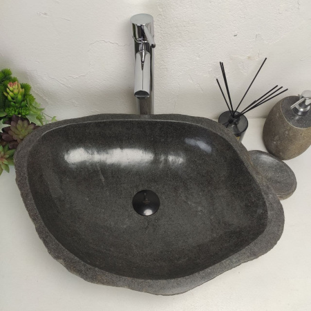 Накладная раковина из речного камня RS01390 (59*46*13) фото