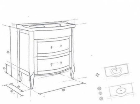 Тумба под раковину Eban Rachele FBSRC070-N 70 см фото