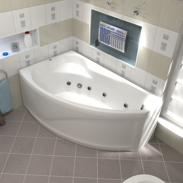 Ванна акриловая с гидромассажем Bas Николь 170х100 L фото