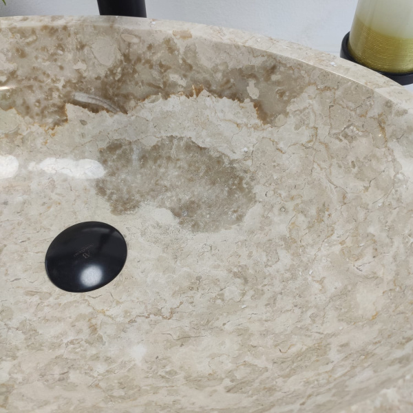 Накладная раковина из мрамора Oval Cream Marmo Wave OM-00939 (57*37*15) фото