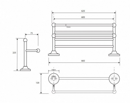 Полочка для полотенец Bemeta Retro 144302092 фото