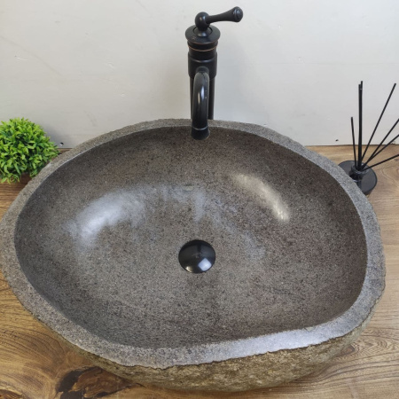 Накладная раковина из речного камня RS01180 (58*46*15) c11 фото