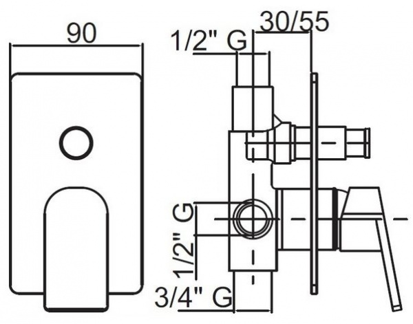 Смеситель для ванны и душа Cezares Trend TREND-VDIM-01-Cr фото