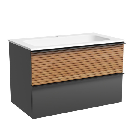 Тумба под раковину Sancos Delta DL80GR дуб красный/графит фото