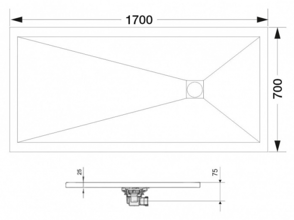 Поддон для душа RGW Stone Tray ST-0177G 16152717-02 70x170 фото