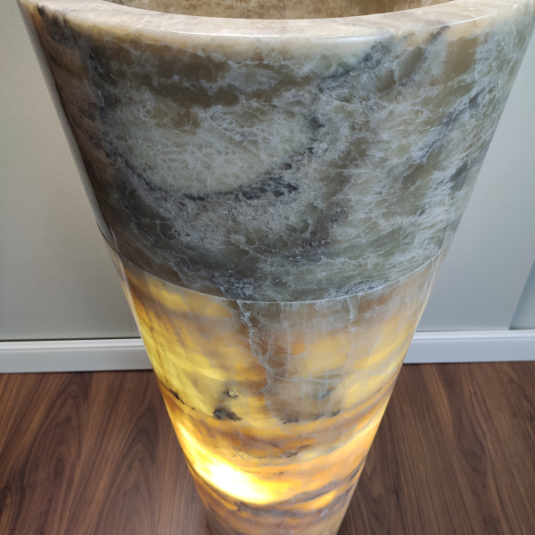 Раковина напольная из оникса Grey ON-01345 (40*40*90) фото