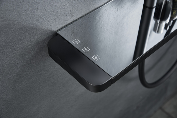 Душевая стойка с тропическим душем Savol SK-H3145H черная матовая фото