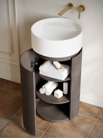 Тумба с раковиной AltroBagno Чиа (Chia) 450 ALTROBAGNOChia450GreyOak/Matte White фото
