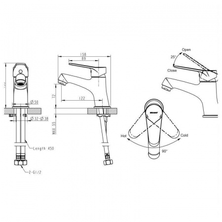 Смеситель для раковины Bravat Emeralda F1135147CP-RUS фото