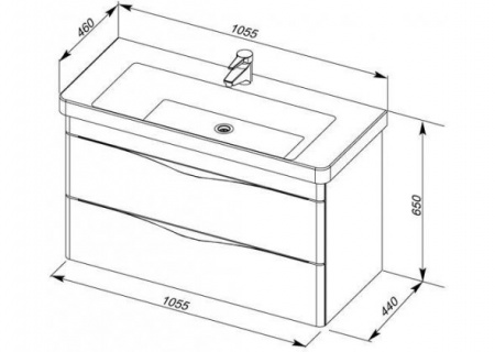 Тумба с раковиной Aquanet Орлеан 105 00213059 фото